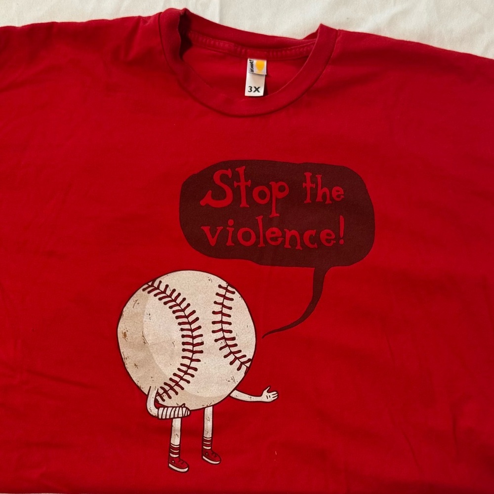 Baseball Stop the Violence Graphic T-shirt 3XL
